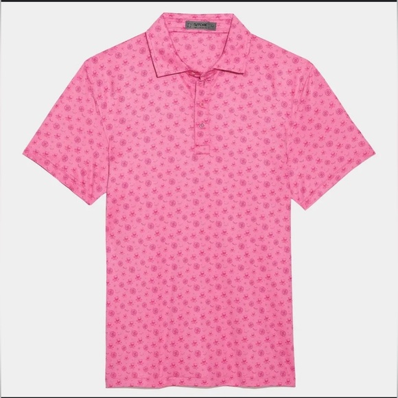 G/FORE Blue pink Skulls and Ts PTRL Patterned Men's Shirt large Golf - Picture 2 of 6